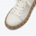 Trendy biscuit shoes color matching all-match casual high-top shoes round toe lace-up sneakers