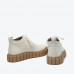 Trendy biscuit shoes color matching all-match casual high-top shoes round toe lace-up sneakers