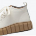 Trendy biscuit shoes color matching all-match casual high-top shoes round toe lace-up sneakers