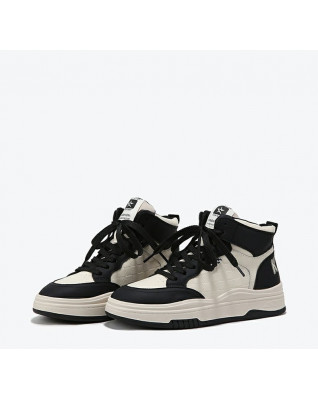 New retro leather high-top casual shoes slimming popular sneakers