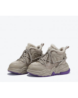 The new fleece warm muffin shoes wool cold-resistant high-top shoes increase the height of old shoes