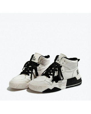 New velvet thick-soled sneakers women's age-reducing fashion warm high-top shoes