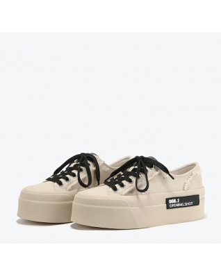 New thick-soled low-cut canvas shoes women's breathable trendy casual shoes comfortable board shoes