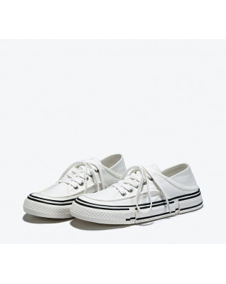 The new style can step on the heel canvas shoes women's comfortable slim white shoes light board shoes