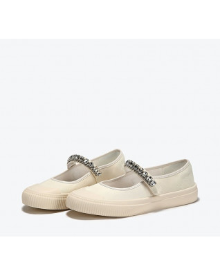 New style casual flat canvas shoes women Mary Jane white casual shoes