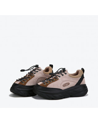 New style cowhide color-block heightening platform sneakers