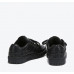 New rhombus leather lace-up black sneakers