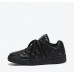 New rhombus leather lace-up black sneakers