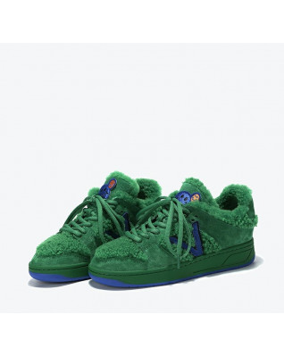 New green fleece wool sneakers