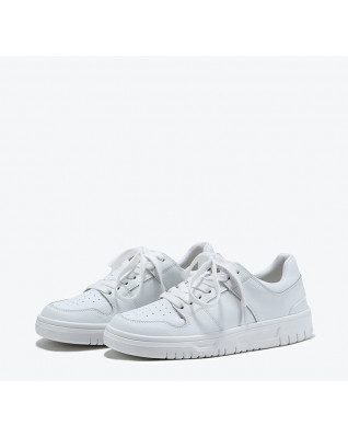 New leather flat all-match white sneakers