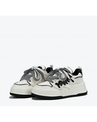 New preppy style platform platform white shoes