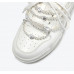 New style cowhide pearl chain white casual sneakers