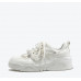 New style cowhide pearl chain white casual sneakers