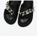 Thick Sole Rhinestone Chain Casual Beach Shoes