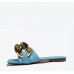 New blue all-match square toe fashion slippers for women